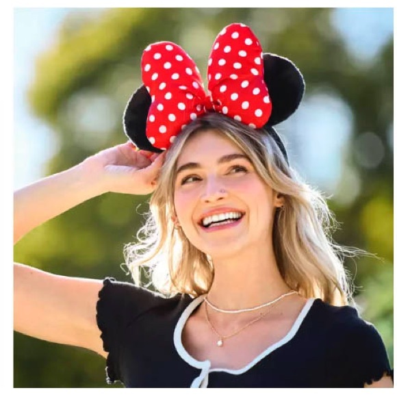 Disney Authentic 2025 Big Bow Minnie Mouse Ear Headband Disneyland - Picture 1 of 5